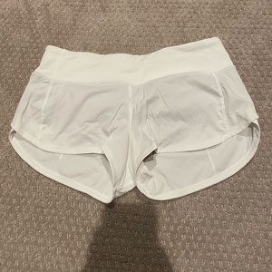 Lululemon White Speed Up Shorts